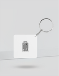 Keychain | Rectangle, Square, Slim Options | Acrylic UV Printed | Fade-Proof, Glossy Finish | Unisex | Personalized | Minimalist | Trust | Friendship | Friendship Day - back_Square - White - mockup 2