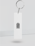 Keychain | Rectangle, Square, Slim Options | Acrylic UV Printed | Fade-Proof, Glossy Finish | Unisex | Personalized | Minimalist | Trust | Friendship | Friendship Day - back_Slim - White - mockup 6