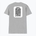 Male V Neck T-Shirt | Regular Fit | 180 GSM Bio-Washed Cotton | DTF Print | Double Stitched, Pre-Shrunk | Men | Personalized | DTF | Minimalist | Trust | Friendship | Friendship Day - back - Grey Melange - mockup 2
