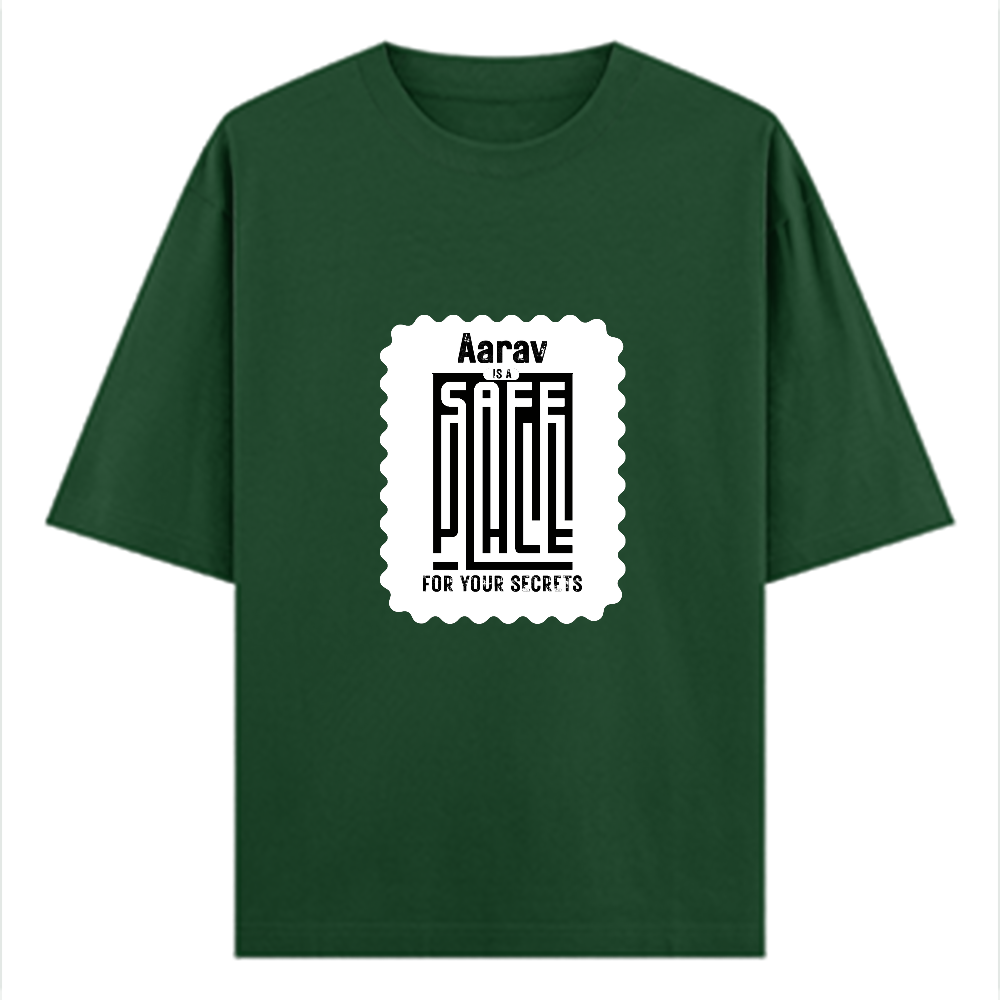 Oversized Classic T-Shirt | Unisex Fit | 100% Super-Combed Cotton | Pre-Shrunk, Double-Stitched | Adults | Personalized | DTF | Minimalist | Trust | Friendship | Friendship Day - front - Bottle Green - mockup 1