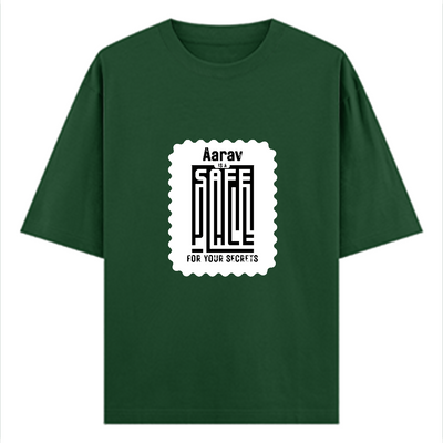 Oversized Classic T-Shirt | Unisex Fit | 100% Super-Combed Cotton | Pre-Shrunk, Double-Stitched | Adults | Personalized | DTF | Minimalist | Trust | Friendship | Friendship Day - front - Bottle Green - mockup 1