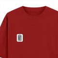 Oversized Classic T-Shirt | Unisex Fit | 100% Super-Combed Cotton | Pre-Shrunk, Double-Stitched | Adults | Personalized | DTF | Minimalist | Trust | Friendship | Friendship Day - left pocket - Red - mockup 3