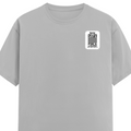 Classic Crew T-Shirt | Men's Regular Fit | 180 GSM Bio-Washed Cotton | DTG Print Ready | Double-Stitched & Ribbed Neck | Personalized | DTG | Minimalist | Trust | Friendship | Friendship Day - left pocket - Grey Melange - mockup 3