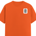 Classic Crew T-Shirt | Men's Regular Fit | 180 GSM Bio-Washed Cotton | DTG Print Ready | Double-Stitched & Ribbed Neck | Personalized | DTG | Minimalist | Trust | Friendship | Friendship Day - left pocket - Orange - mockup 3