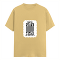 Female Classic Crew T-Shirt | Women's Regular Fit | 180 GSM Bio-Washed Cotton | Double Stitched, Pre-Shrunk | Personalized | DTG | Minimalist | Trust | Friendship | Friendship Day - front - Beige - mockup 1