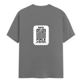 Female Classic Crew T-Shirt | Women's Regular Fit | 180 GSM Bio-Washed Cotton | Double Stitched, Pre-Shrunk | Personalized | DTG | Minimalist | Trust | Friendship | Friendship Day - back - Charcoal Melange - mockup 2