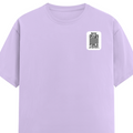 Female Classic Crew T-Shirt | Women's Regular Fit | 180 GSM Bio-Washed Cotton | Double Stitched, Pre-Shrunk | Personalized | DTG | Minimalist | Trust | Friendship | Friendship Day - left pocket - Lavender - mockup 3