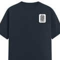 Female Classic Crew T-Shirt | Women's Regular Fit | 180 GSM Bio-Washed Cotton | Double Stitched, Pre-Shrunk | Personalized | DTG | Minimalist | Trust | Friendship | Friendship Day - left pocket - Navy Blue - mockup 3