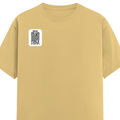 Female Classic Crew T-Shirt | Women's Regular Fit | 180 GSM Bio-Washed Cotton | Double Stitched, Pre-Shrunk | Personalized | DTG | Minimalist | Trust | Friendship | Friendship Day - right pocket - Beige - mockup 4