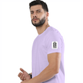 Female Classic Crew T-Shirt | Women's Regular Fit | 180 GSM Bio-Washed Cotton | Double Stitched, Pre-Shrunk | Personalized | DTG | Minimalist | Trust | Friendship | Friendship Day - left sleeve - Lavender - mockup 5