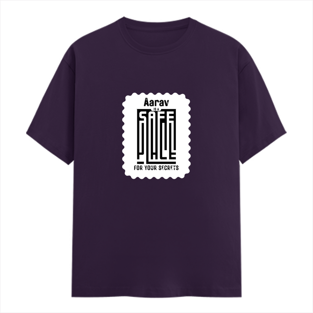 Men's Classic Crew T-Shirt | Regular Fit | 180 GSM Bio-Washed Cotton | DTF Print Ready | Pre-Shrunk, Durable | Personalized | DTF | Minimalist | Trust | Friendship | Friendship Day - front - Purple - mockup 1