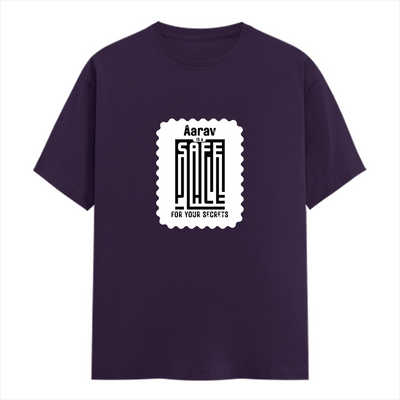 Men's Classic Crew T-Shirt | Regular Fit | 180 GSM Bio-Washed Cotton | DTF Print Ready | Pre-Shrunk, Durable | Personalized | DTF | Minimalist | Trust | Friendship | Friendship Day - front - Purple - mockup 1