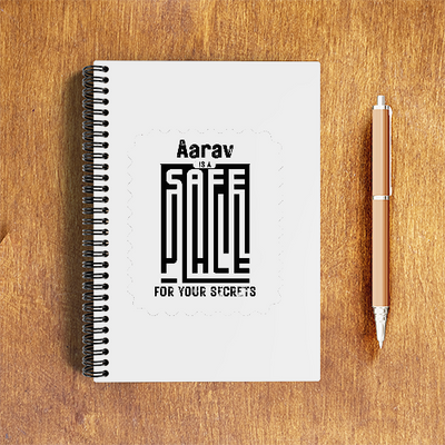 NotePad | A5 Size | Digital Print | 120 Pages | Unisex | Personalized | Minimalist | Trust | Friendship | Friendship Day - front - White - mockup 1