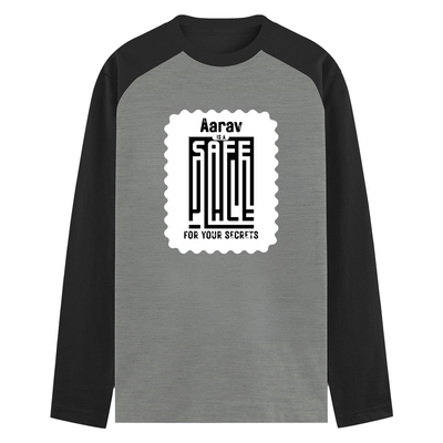 Male Raglan T-Shirt | Regular Fit Men's | 180 GSM Bio-Washed Cotton | DTF Print | Double Stitched Seams | Personalized | DTF | Minimalist | Trust | Friendship | Friendship Day - front - mockup 1