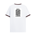 Ringer T-shirt | Unisex Fit | 100% Cotton DTG Print | Contrast Rib Neck | Adults | Personalized | DTG | Minimalist | Trust | Friendship | Friendship Day - back - Maroon off white - mockup 2