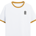 Ringer T-shirt | Unisex Fit | 100% Cotton DTG Print | Contrast Rib Neck | Adults | Personalized | DTG | Minimalist | Trust | Friendship | Friendship Day - left pocket - Mustard yellow off white - mockup 3