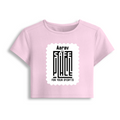 Female Baby Tee | Cropped Fit | 95% Cotton 5% Spandex | DTG Print | Stretchy & Breathable | Women's | Personalized | DTG | Minimalist | Trust | Friendship | Friendship Day - front - Light Baby Pink - mockup 1