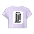 Female Baby Tee | Cropped Fit | 95% Cotton 5% Spandex | DTG Print | Stretchy & Breathable | Women's | Personalized | DTG | Minimalist | Trust | Friendship | Friendship Day - back - Lavender - mockup 2
