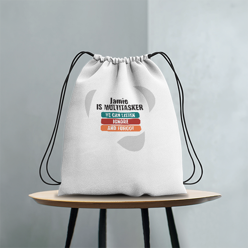 Personalized Graphic Design Drawstring Bag with Custom Name - Drawstring Bag