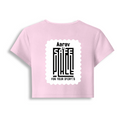 Female Baby Tee | Cropped Fitted | Cotton Spandex Blend | Pre-shrunk Stretch | Women's | Personalized | DTF | Minimalist | Trust | Friendship | Friendship Day - back - Light Baby Pink - mockup 2
