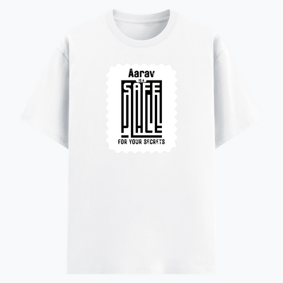 Cotton Stretch T-Shirt | Unisex Fit | 95% Cotton 5% Spandex Blend | DTG Print | Stretchable, Breathable, 240 GSM | Adults | Personalized | DTG | Minimalist | Trust | Friendship | Friendship Day - front - White - mockup 1