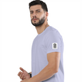 Cotton Stretch T-Shirt | Unisex Fit | 95% Cotton 5% Spandex Blend | Stretchable, Breathable | Adults | Personalized | DTG | Minimalist | Trust | Friendship | Friendship Day - left sleeve - Lavender - mockup 5