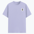 Cotton Stretch T-Shirt | Unisex Fit | 95% Cotton 5% Spandex Blend | Stretchable, Breathable | Adults | Personalized | DTG | Minimalist | Trust | Friendship | Friendship Day - DTG Print - left pocket - Lavender - mockup 3