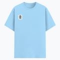 Cotton Stretch T-Shirt | Unisex Fit | 95% Cotton 5% Spandex Blend | Stretchable, Breathable | Adults | Personalized | DTG | Minimalist | Trust | Friendship | Friendship Day - DTG Print - right pocket - Baby Blue - mockup 4