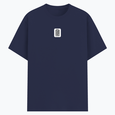 Basic T-Shirt | Unisex Fit XS-2XL | Poly-Cotton Blend Soft Finish | Durable Stitching Lycra Rib Neck | Adults | Personalized | DTG | Minimalist | Trust | Friendship | Friendship Day - front - Navy Blue - mockup 1