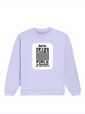 Oversized Sweatshirt | Relaxed Fit Unisex | 400 GSM Cotton Blend | Pre-Shrunk, Drop Shoulder Design | Personalized | DTG | Minimalist | Trust | Friendship | Friendship Day - front - Lavender - mockup 1