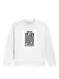Oversized Sweatshirt | Relaxed Fit Unisex | 400 GSM Cotton Blend | Pre-Shrunk, Drop Shoulder Design | Personalized | DTG | Minimalist | Trust | Friendship | Friendship Day - front - White - mockup 1