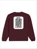 Oversized Sweatshirt | Relaxed Fit Unisex | 400 GSM Cotton Blend | Pre-Shrunk, Drop Shoulder Design | Personalized | DTG | Minimalist | Trust | Friendship | Friendship Day - back - Maroon - mockup 2