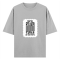 Oversized Standard T-Shirt | Relaxed Fit Unisex | 100% Super Combed Cotton DTG Print | Soft Durable Breathable | Adult | Personalized | DTG | Minimalist | Trust | Friendship | Friendship Day - front - Grey Melange - mockup 1