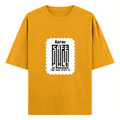 Oversized Classic T-Shirt | Unisex Oversized Fit | 100% Super-Combed Cotton, 240 GSM | Pre-Shrunk, Double-Stitched | Unisex | Personalized | DTG | Minimalist | Trust | Friendship | Friendship Day - front - Golden Yellow - mockup 1