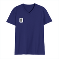 Male V Neck T-Shirt | Men's Regular Fit | 180 GSM Bio-Washed Cotton | DTG Print | Double Stitched, Ribbed Neck | Personalized | DTG | Minimalist | Trust | Friendship | Friendship Day - right pocket - Royal Blue - mockup 4
