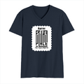 Male V Neck T-Shirt | Regular Fit | 180 GSM Bio-Washed Cotton | DTG Print | Double Stitched Seam | Men | Personalized | DTG | Minimalist | Trust | Friendship | Friendship Day - front - Navy Blue - mockup 1