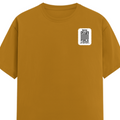 Men's Classic Crew T-Shirt | Regular Fit | 180 GSM Bio-Washed Cotton | DTG Printed | Double-Stitched Seams | Personalized | DTG | Minimalist | Trust | Friendship | Friendship Day - left pocket - Mustard Yellow - mockup 3