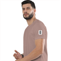Men's Classic Crew T-Shirt | Regular Fit | 180 GSM Bio-Washed Cotton | DTG Printed | Double-Stitched Seams | Personalized | DTG | Minimalist | Trust | Friendship | Friendship Day - left sleeve - Mushroom - mockup 5