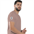 Men's Classic Crew T-Shirt | Regular Fit | 180 GSM Bio-Washed Cotton | DTG Printed | Double-Stitched Seams | Personalized | DTG | Minimalist | Trust | Friendship | Friendship Day - right sleeve - Mushroom - mockup 6