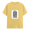 Female Classic Crew T-Shirt | Regular Fit | 180 GSM Bio-Washed Cotton Blend | Double Stitched Seam | Women's | Personalized | DTG | Minimalist | Trust | Friendship | Friendship Day - front - Yellow - mockup 1