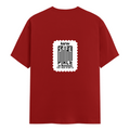 Female Classic Crew T-Shirt | Regular Fit | 180 GSM Bio-Washed Cotton Blend | Double Stitched Seam | Women's | Personalized | DTG | Minimalist | Trust | Friendship | Friendship Day - back - Red - mockup 2