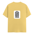 Female Classic Crew T-Shirt | Regular Fit | 180 GSM Bio-Washed Cotton Blend | Double Stitched Seam | Women's | Personalized | DTG | Minimalist | Trust | Friendship | Friendship Day - back - Yellow - mockup 2