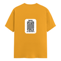 Female Classic Crew T-Shirt | Regular Fit | Women | 180 GSM Bio-Washed Cotton Blend | DTG | Pre-Shrunk | Double Stitched | Personalized | Minimalist | Trust | Friendship | Friendship Day - back - Golden Yellow - mockup 2