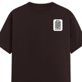 Female Classic Crew T-Shirt | Regular Fit | Women | 180 GSM Bio-Washed Cotton Blend | DTG | Pre-Shrunk | Double Stitched | Personalized | Minimalist | Trust | Friendship | Friendship Day - left pocket - Coffee Brown - mockup 3