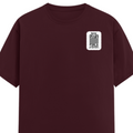 Female Classic Crew T-Shirt | Regular Fit | Women | 180 GSM Bio-Washed Cotton Blend | DTG | Pre-Shrunk | Double Stitched | Personalized | Minimalist | Trust | Friendship | Friendship Day - left pocket - Maroon - mockup 3