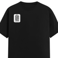 Female Classic Crew T-Shirt | Regular Fit | Women | 180 GSM Bio-Washed Cotton Blend | DTG | Pre-Shrunk | Double Stitched | Personalized | Minimalist | Trust | Friendship | Friendship Day - right pocket - Black - mockup 4
