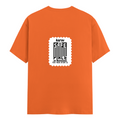 Female Classic Crew T-Shirt | Women's Regular Fit | 180 GSM Bio-Washed Cotton Blend | Pre-Shrunk, Double Stitched | Women | Personalized | DTG | Minimalist | Trust | Friendship | Friendship Day - back - Orange - mockup 2