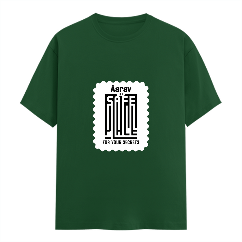 Women's Classic Crew T-Shirt | Regular Fit | 180 GSM Bio-Washed Cotton | DTG Print | Double Stitched | Pre-Shrunk | Personalized | DTG | Minimalist | Trust | Friendship | Friendship Day - front - Bottle Green - mockup 1