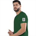 Women's Classic Crew T-Shirt | Regular Fit | 180 GSM Bio-Washed Cotton | DTG Print | Double Stitched | Pre-Shrunk | Personalized | DTG | Minimalist | Trust | Friendship | Friendship Day - left sleeve - Bottle Green - mockup 5
