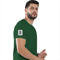 Women's Classic Crew T-Shirt | Regular Fit | 180 GSM Bio-Washed Cotton | DTG Print | Double Stitched | Pre-Shrunk | Personalized | DTG | Minimalist | Trust | Friendship | Friendship Day - right sleeve - Bottle Green - mockup 6